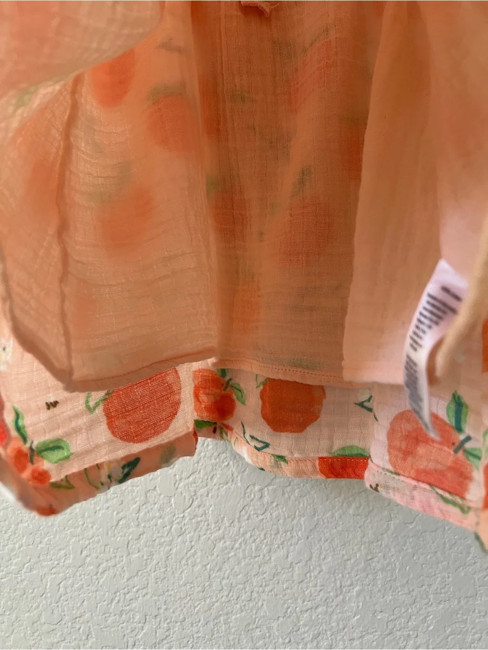 Angel Dear Girls 12-18M Pink Pretty Peaches Muslin Sundress Ruffle Cotton